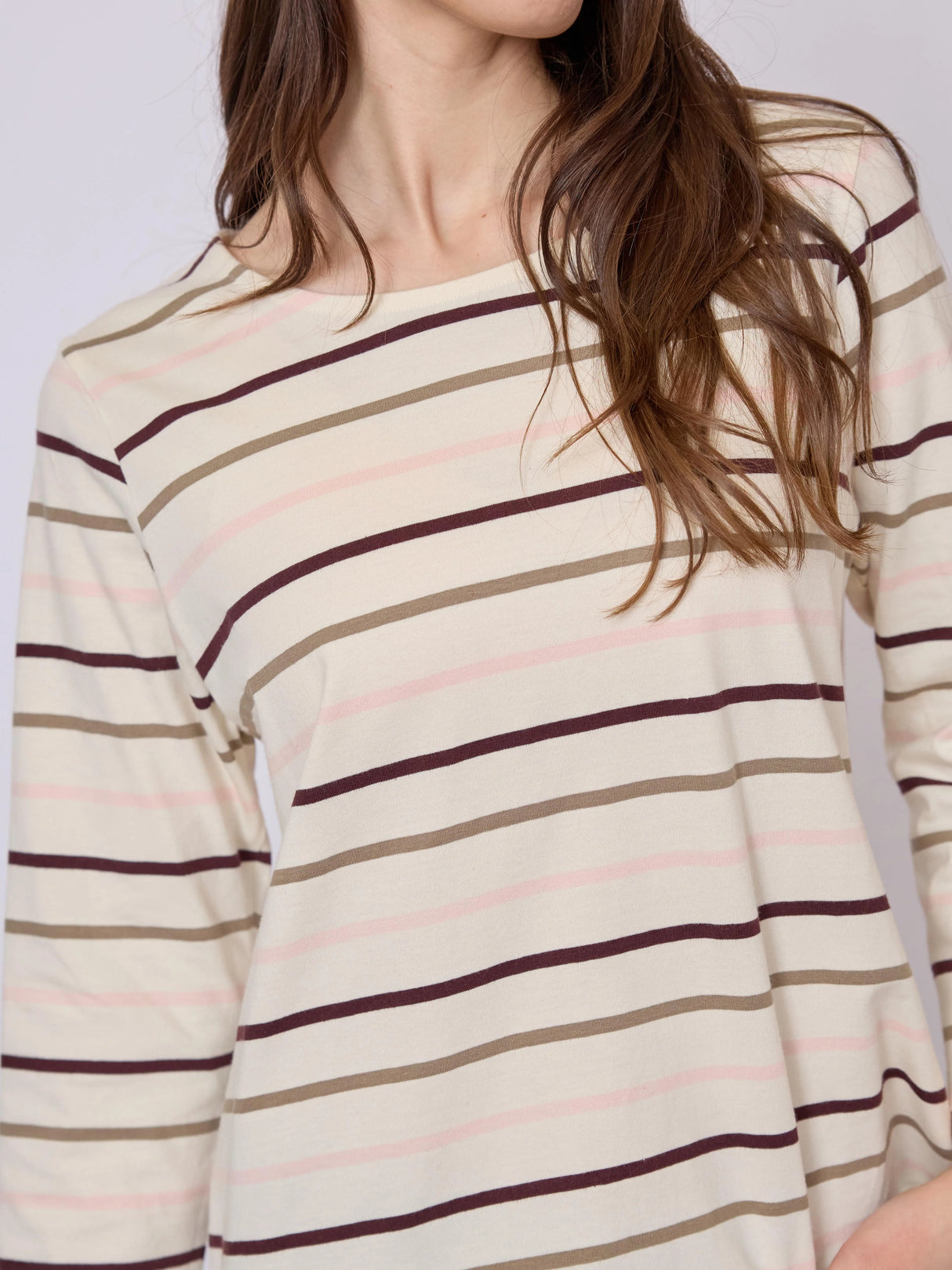 Redgreen Woman Croco T-shirt Dame - Rose Stripe -