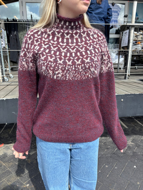 Redgreen Women Jesebel Knit Sweater Dame - Eggplant Pattern -