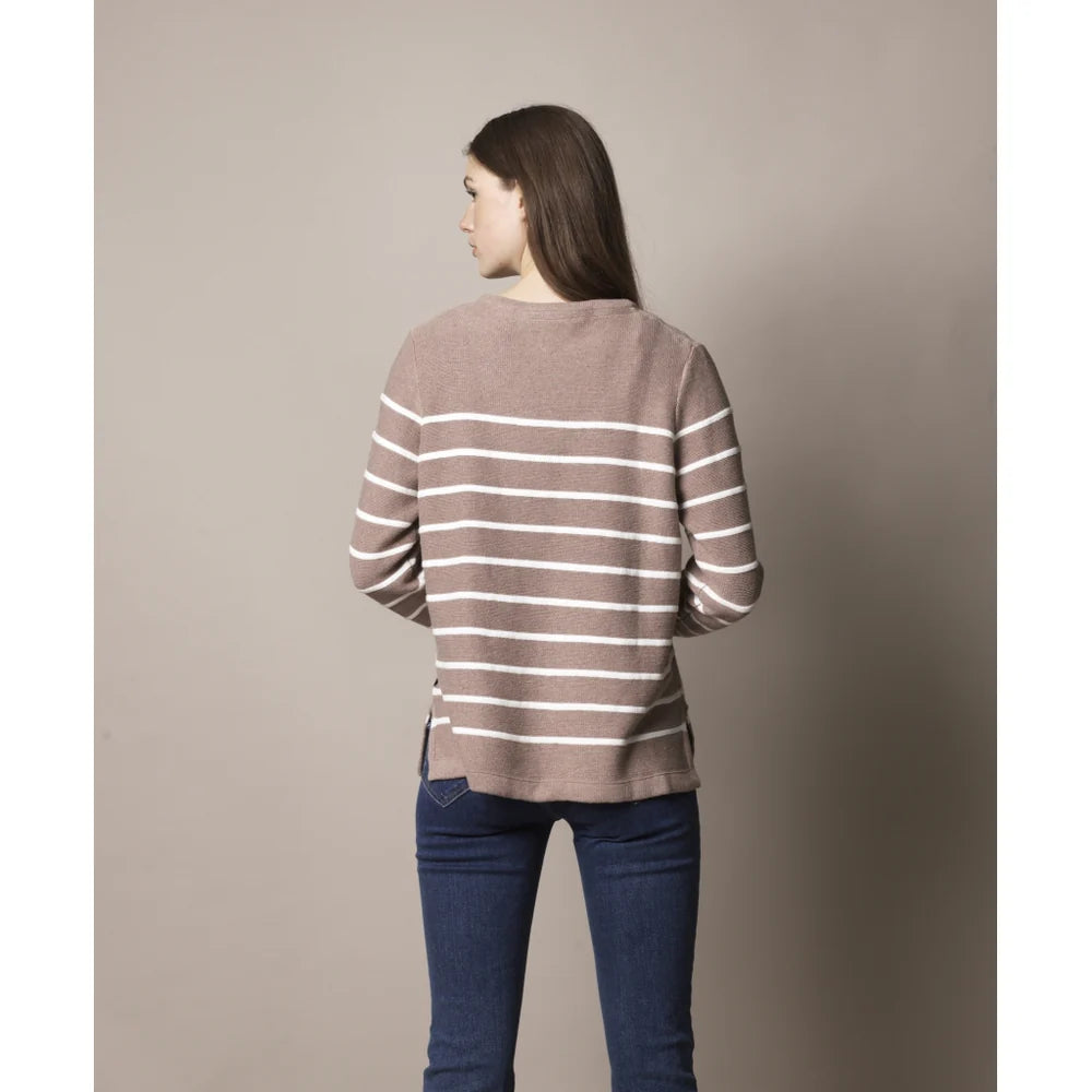 Sea Ranch Francoise Knit Striktrøje Dame - Toffee / Pearl -