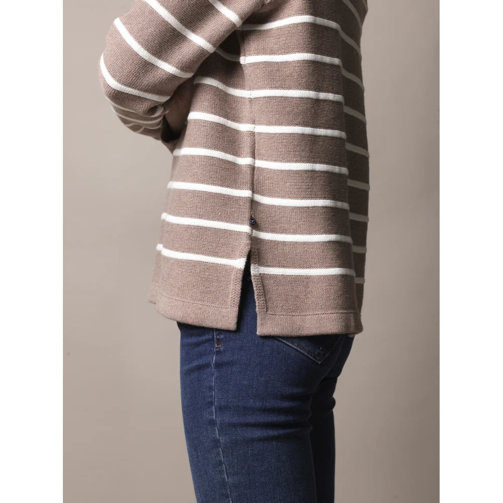 Sea Ranch Francoise Knit Striktrøje Dame - Toffee / Pearl -