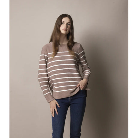 Sea Ranch Francoise Knit Striktrøje Dame - Toffee / Pearl -