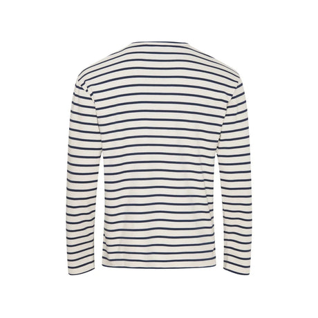 Sea Ranch Grenaa Stribet Langærmet T-shirt Herre - Ecru/SR Navy/ -