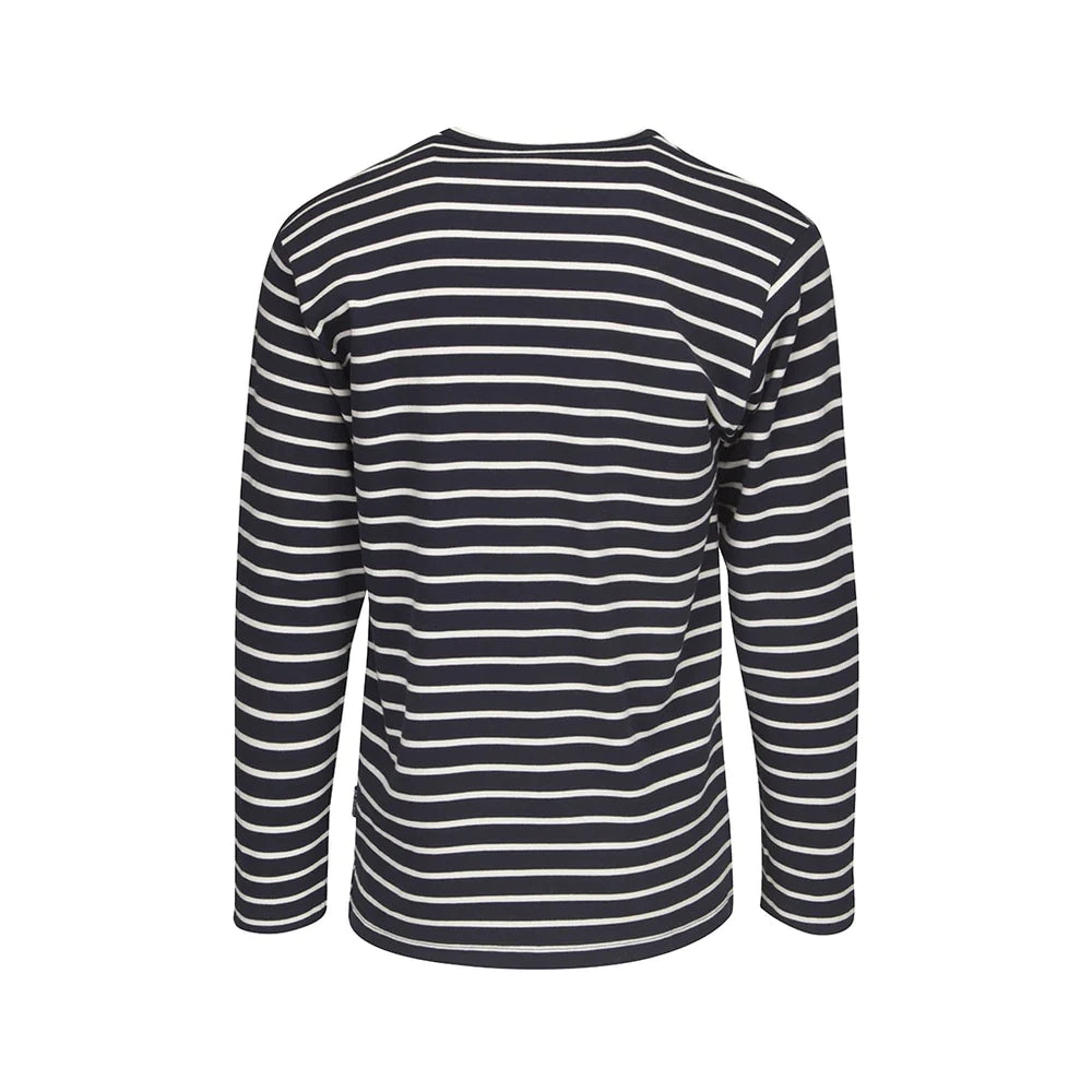Sea Ranch Grenaa Stribet Langærmet T-shirt Herre - SR Navy/Ecru -