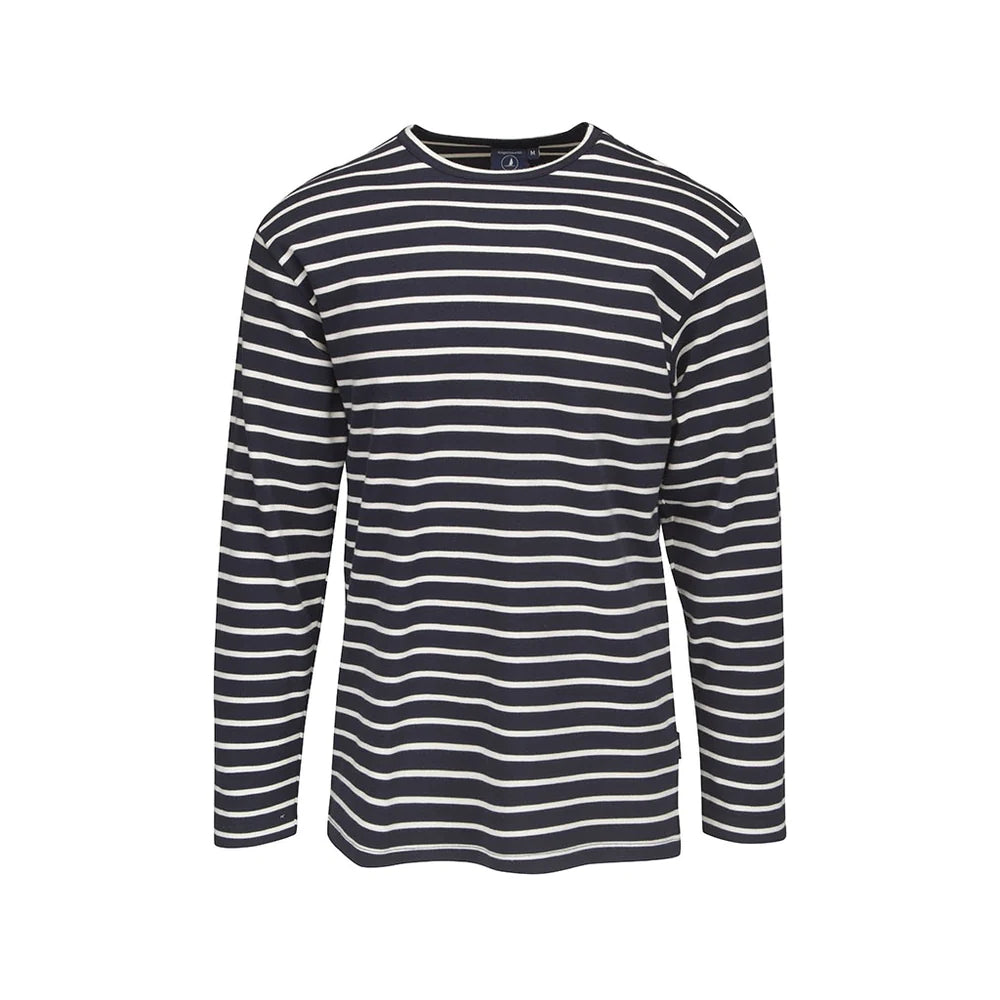 Sea Ranch Grenaa Stribet Langærmet T-shirt Herre - SR Navy/Ecru -