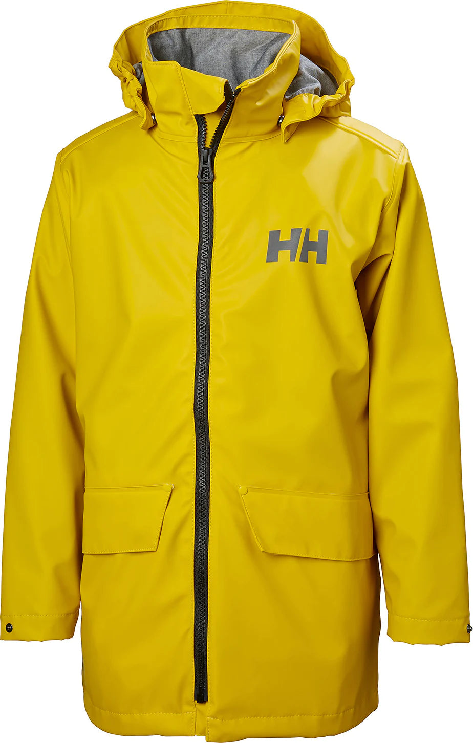 Helly Hansen Juniors' Skudenes PU Jacket Regnfrakke Børn - Essential Yellow - Essential Yellow