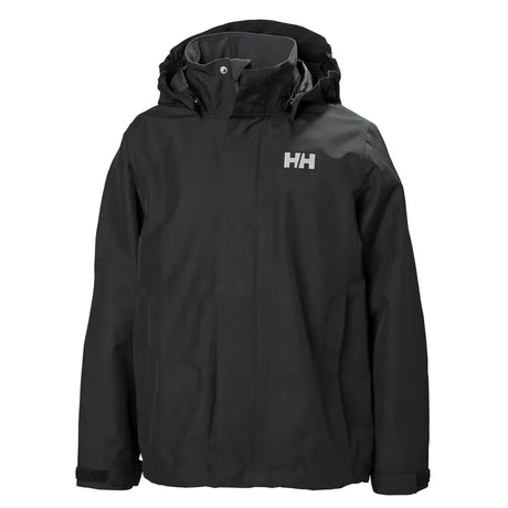 Helly Hansen Juniors' Seven J Rain Jacket Regnjakke Børn - Black - Black