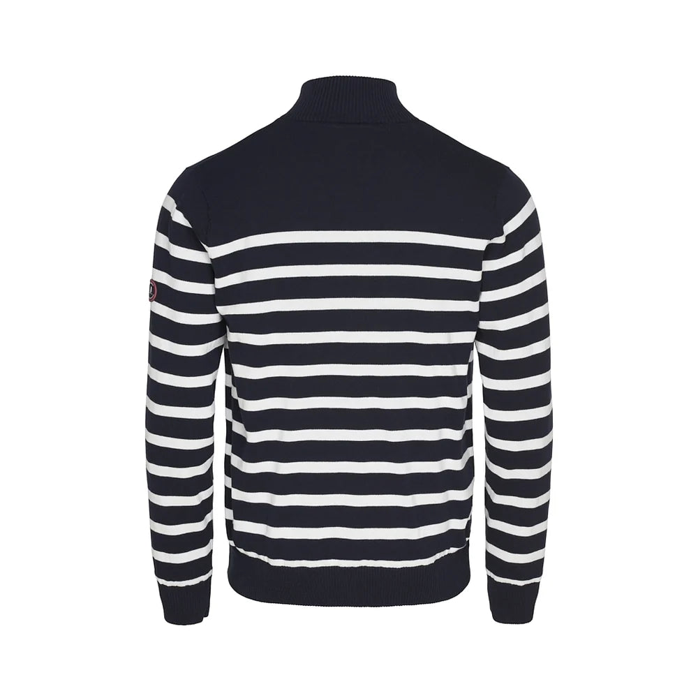 Sea Ranch Haakon Striped Knit Cardigan Windbreaker Herre - Dark Navy/Pearl -