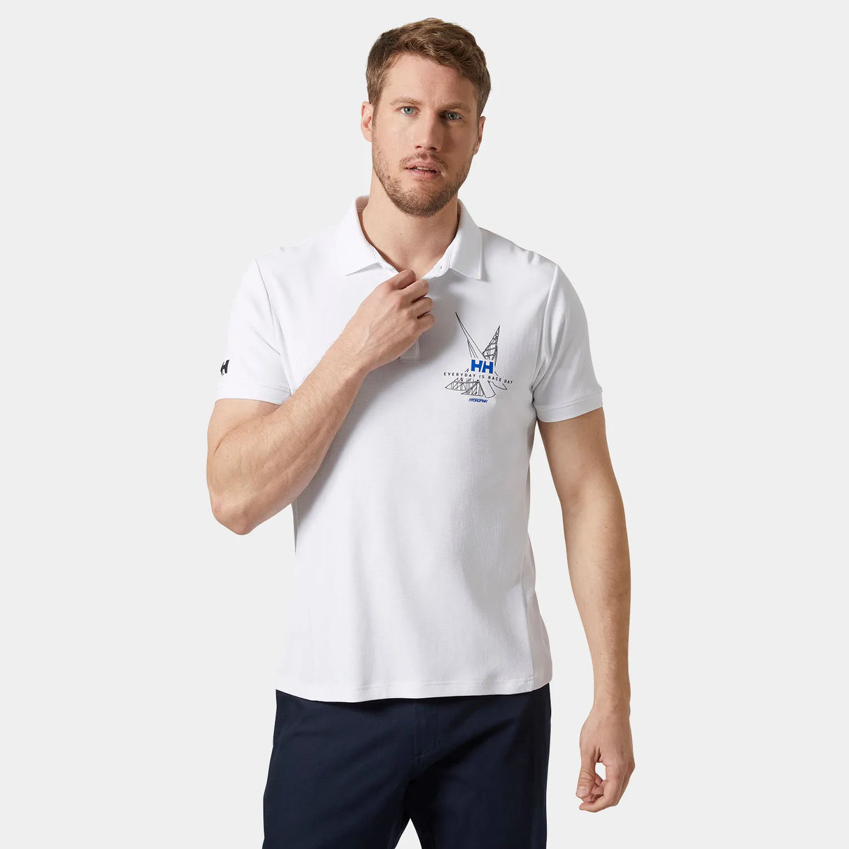 Helly Hansen Men’s HP Race Sailing Polo T-shirt Herre - White -