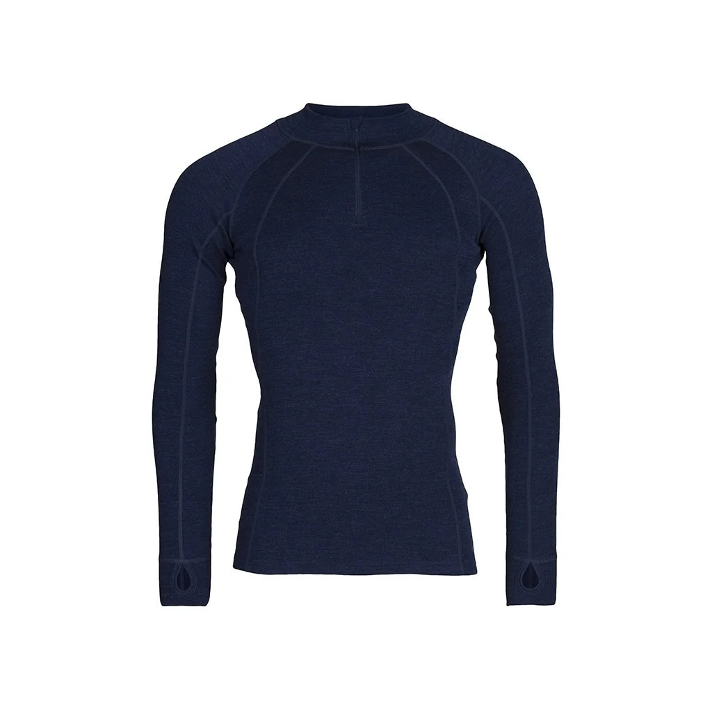 Sea Ranch Mens Merino Wool Zip Neck Skiundertrøje Herre - Navy