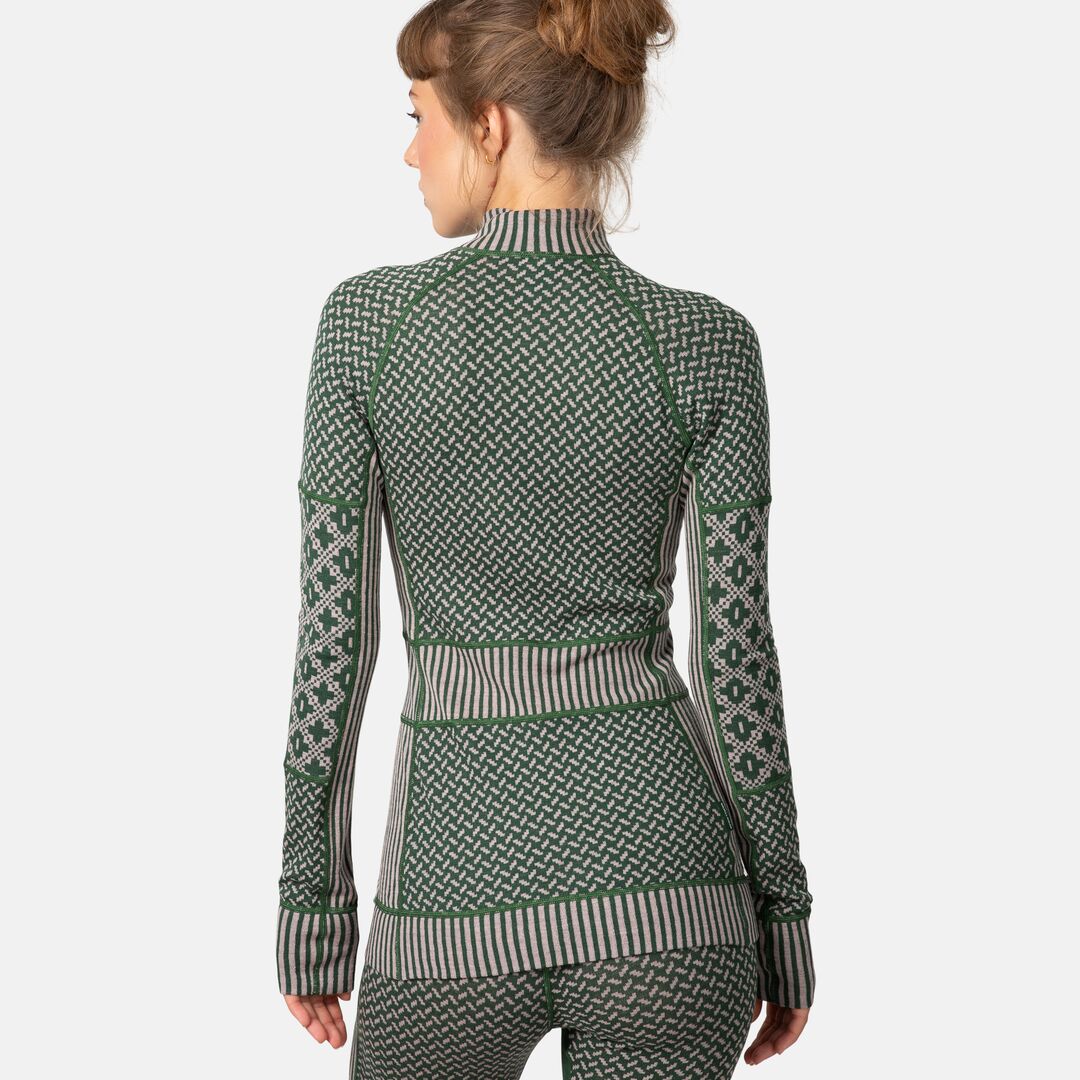 Kari Traa Smekker Half Zip Skiundertrøje Dame - Thyme Green -