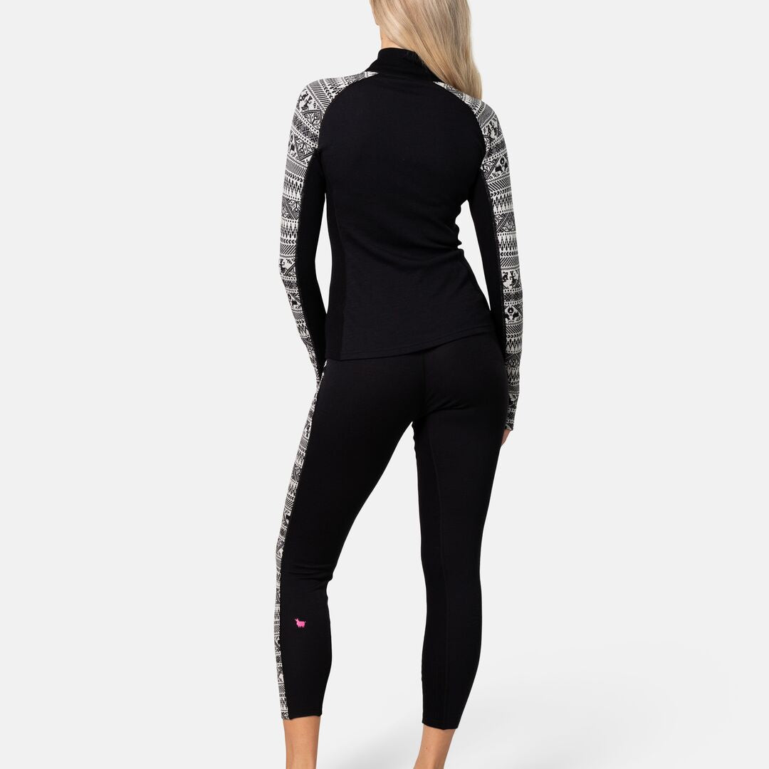 Kari Traa Tale Half Zip Skiundertøj Sæt Dame - Black -