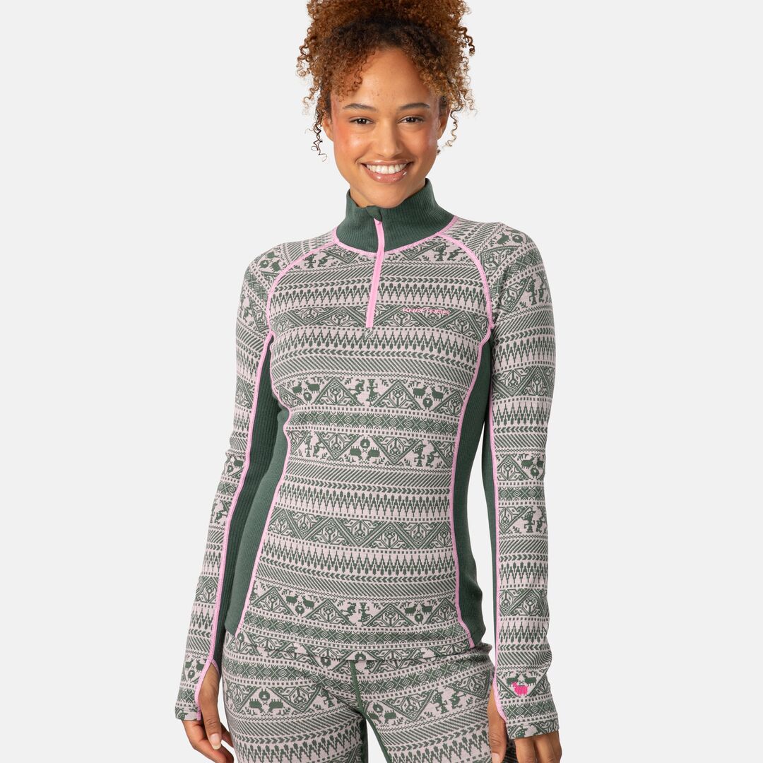 Kari Traa Tale Half Zip Skiundertøj Sæt Dame - Thyme Green -