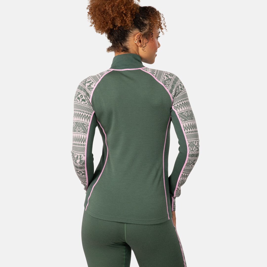 Kari Traa Tale Half Zip Skiundertøj Sæt Dame - Thyme Green -
