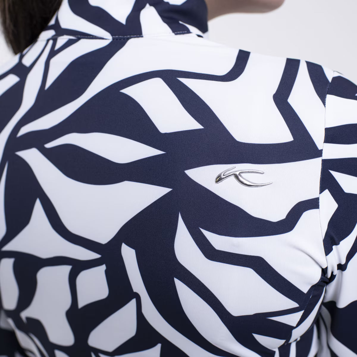 Kjus Women's Motion Print Half-Zip Midlayer Dame - KJUS Navy/White -