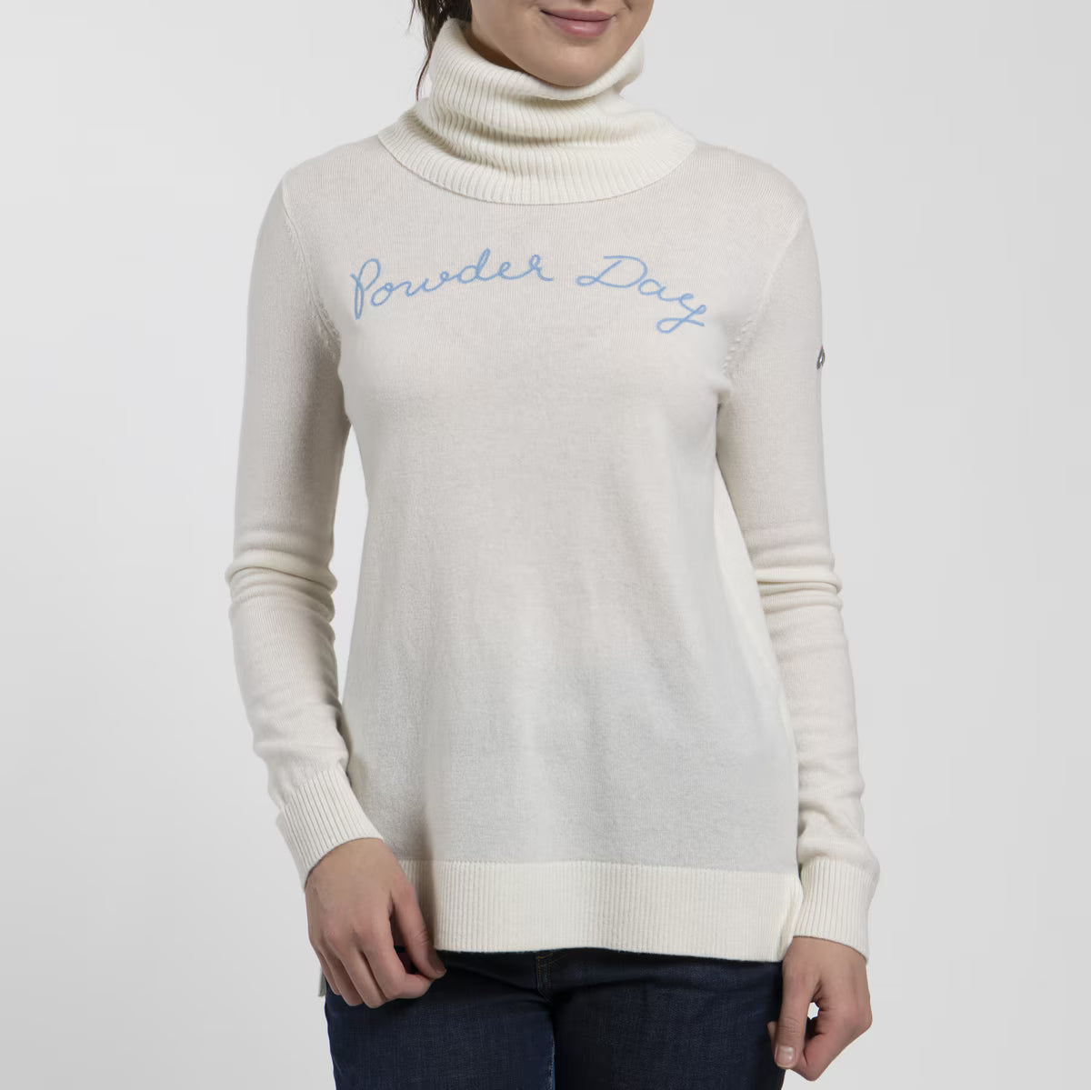 Kjus Women's Snow Sweater Dame - White/Tranquil Blue - White Tranquil Blue