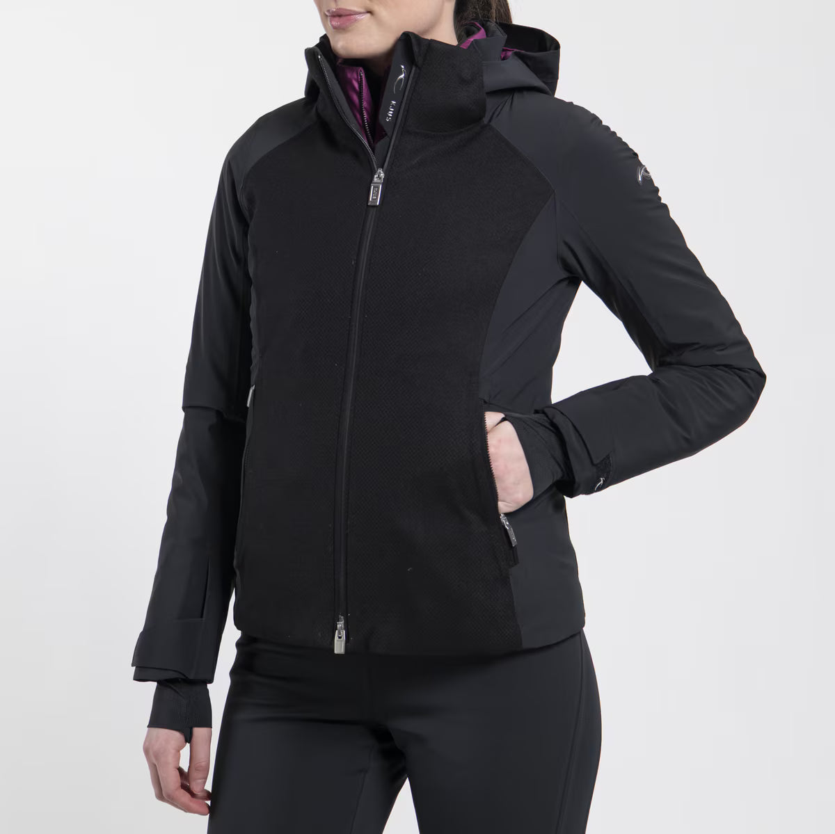 Kjus Women's Solstice Jacket Skijakke Dame - Black/Deep Ruby