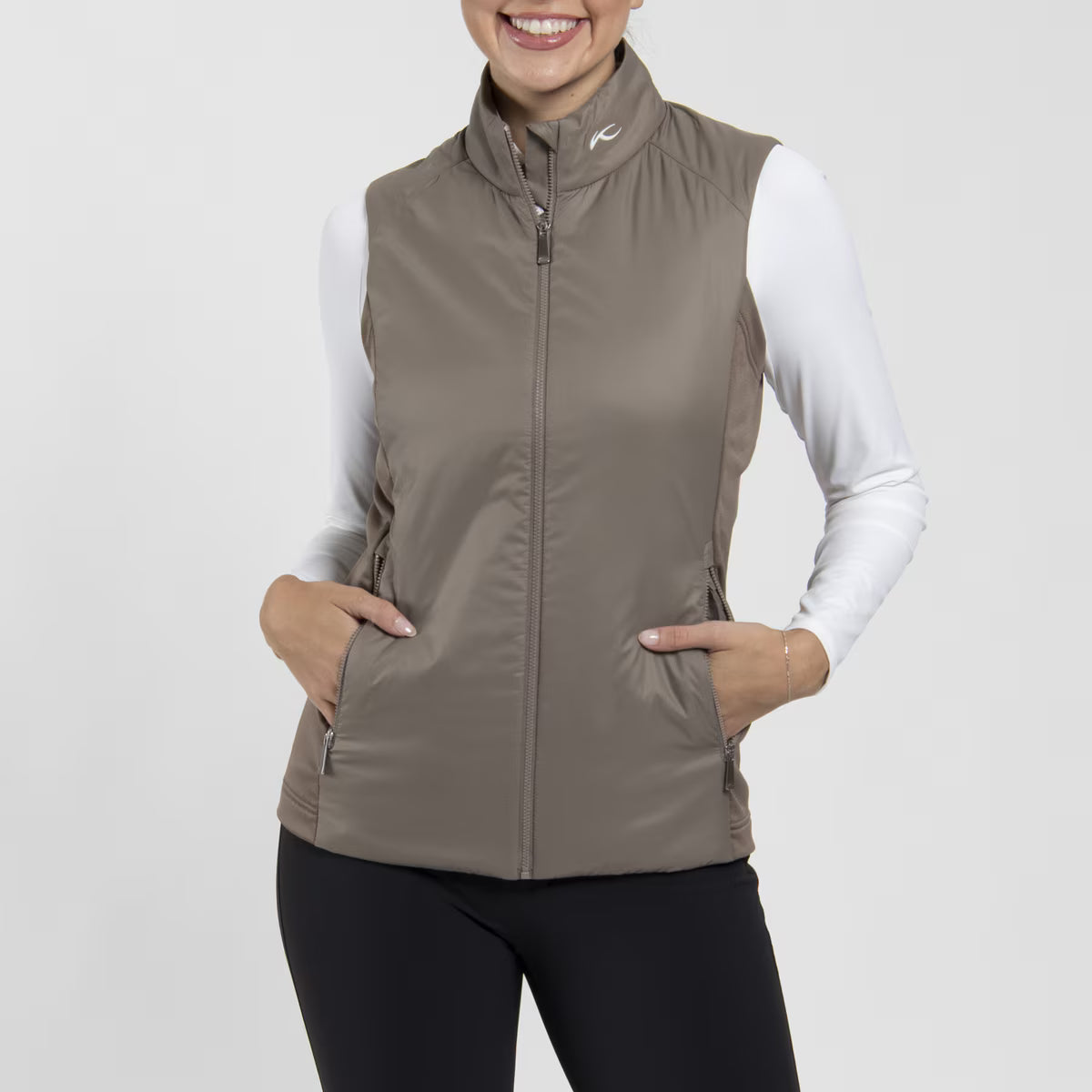 Kjus Women's Radiation Gilet Vest Dame - Willow/White - Willow White