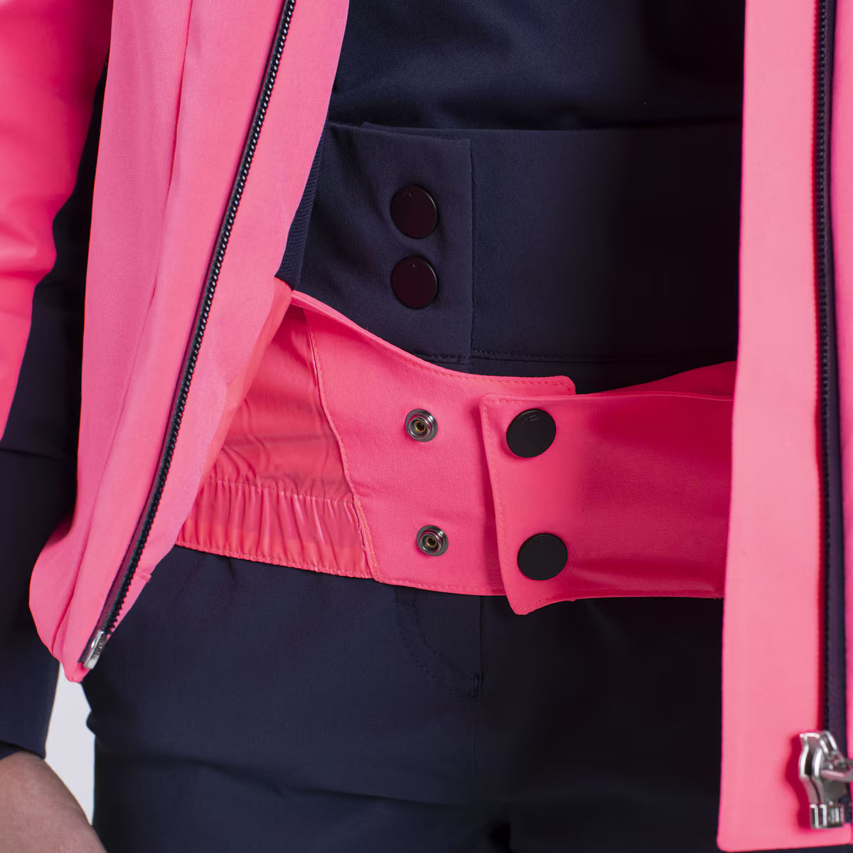 Kjus Girls' Downhill Jacket - Cyber Pink/Atlanta Blue -