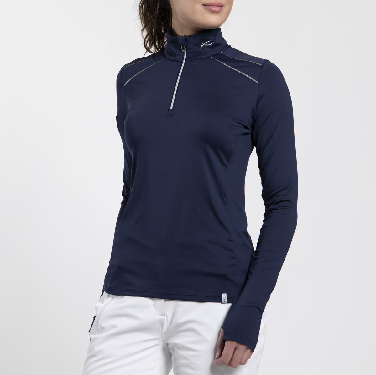 Kjus Women Downhill Midlayer Dame - Navy/Reflective - Navy Reflective