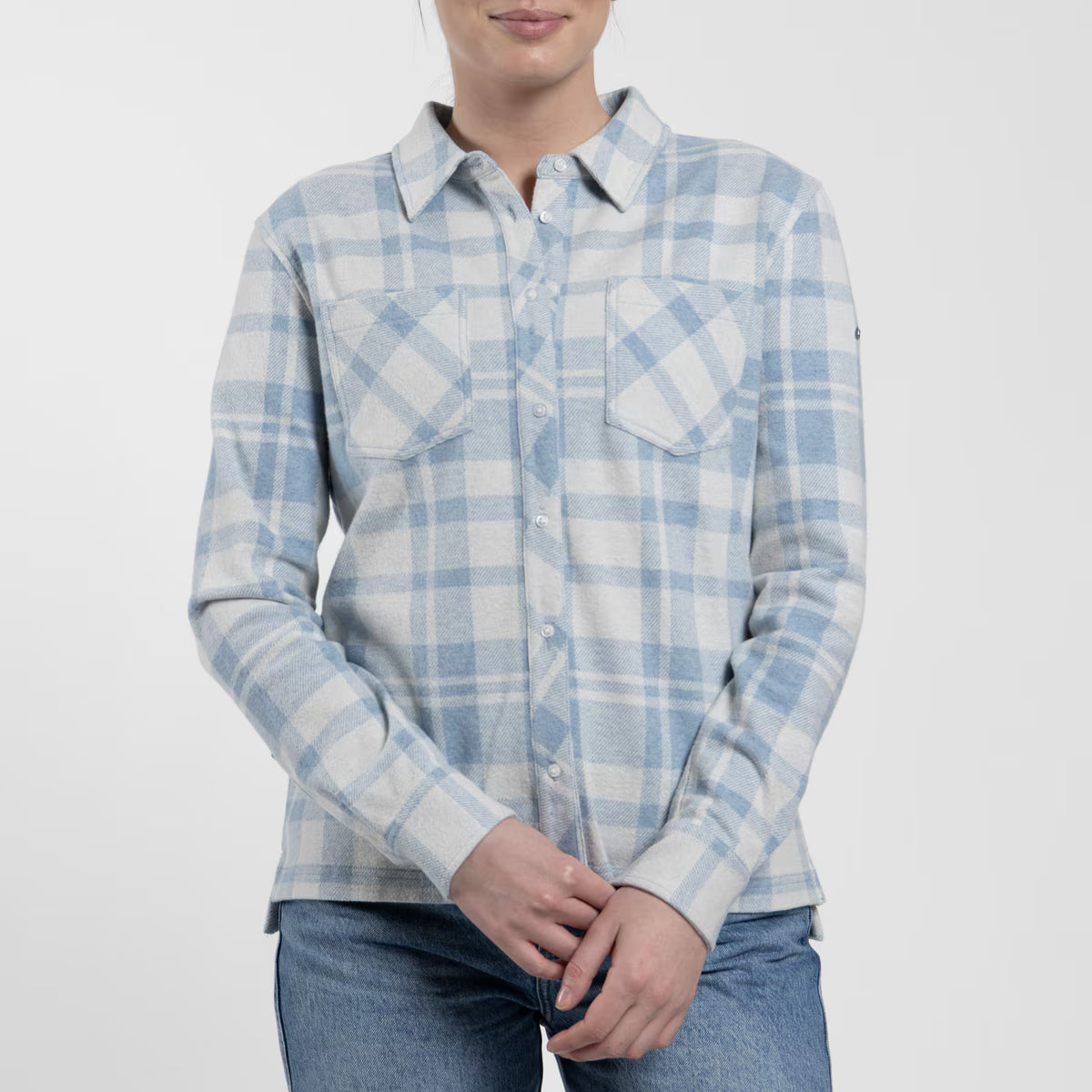 Kjus Women's Yellowstone Shirt Skjorte Dame - Tranquil Blue/White -