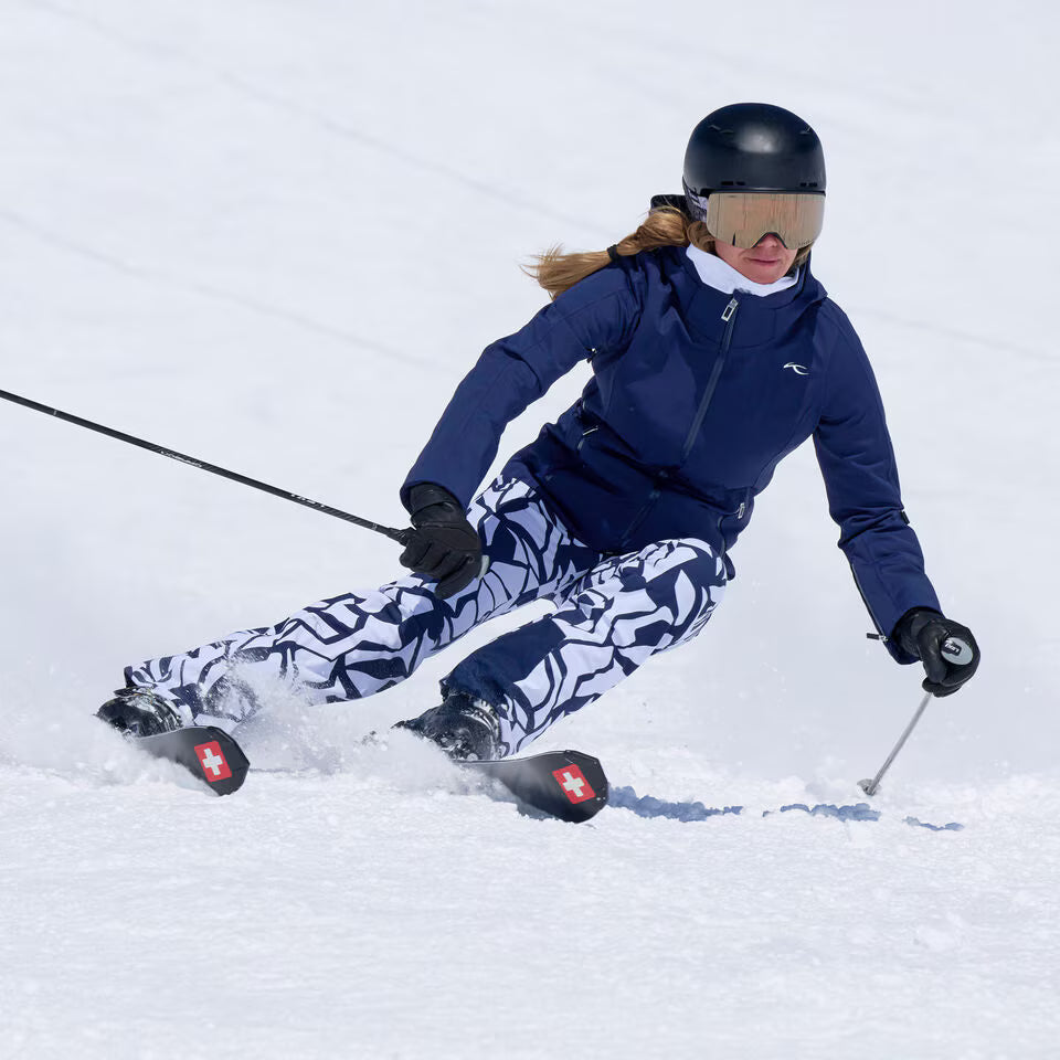 KJUS Women's Sella Jet Print Trousers Skibukser Dame - KJUS Navy/White