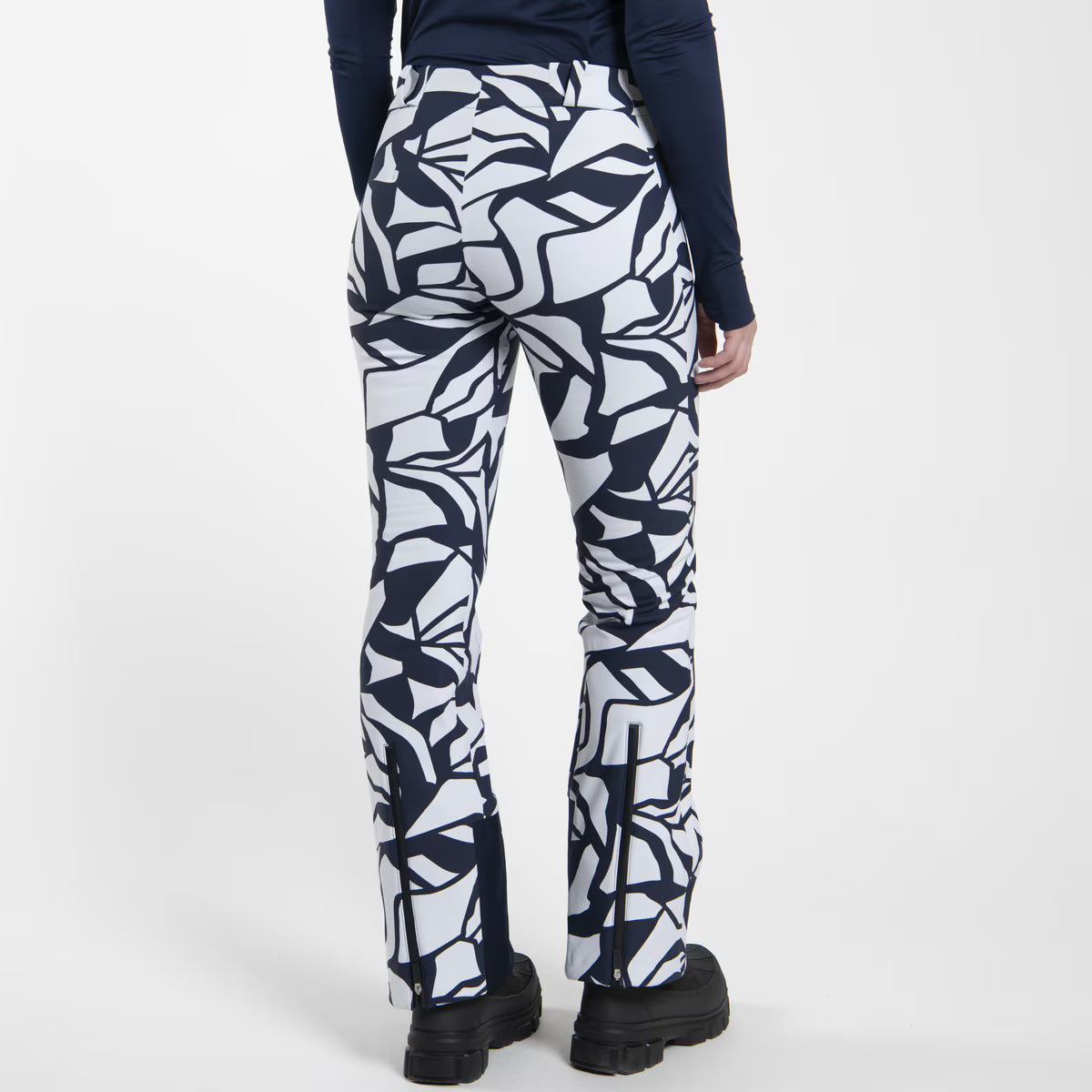 KJUS Women's Sella Jet Print Trousers Skibukser Dame - KJUS Navy/White