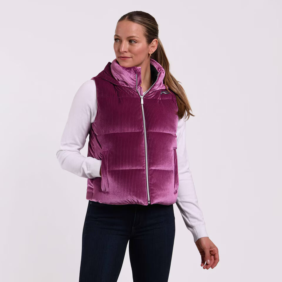 Kjus Women's Vivi Velvet Gilet Vest Dame - Deep Ruby