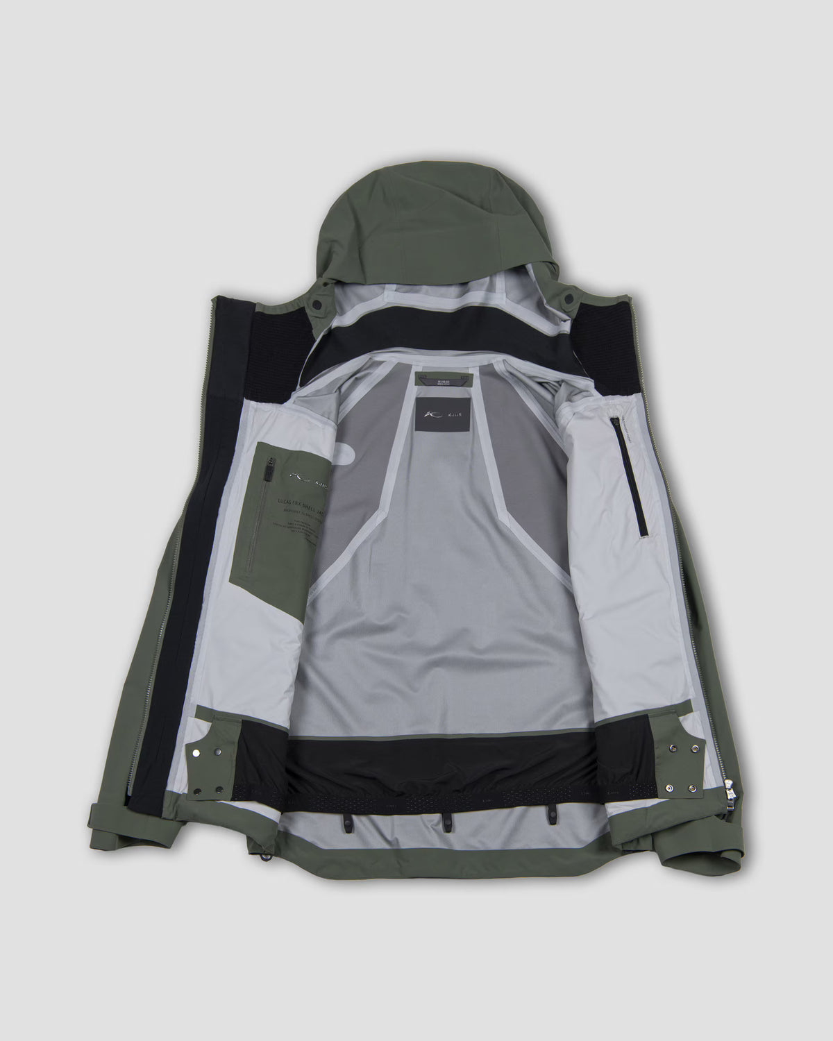 Kjus Men's Lucas FRX Shell Jacket Skijakke Herre - Green Slate - - K01127_K0112703_interior