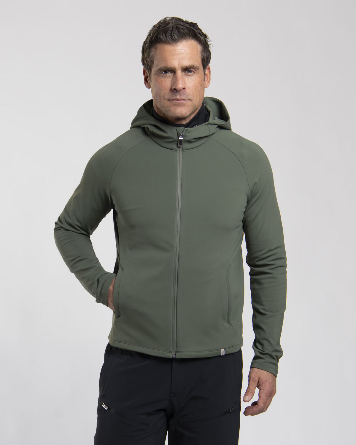 Kjus Men's Charge Hooded Midlayer Mellemlag Herre – Green Slate