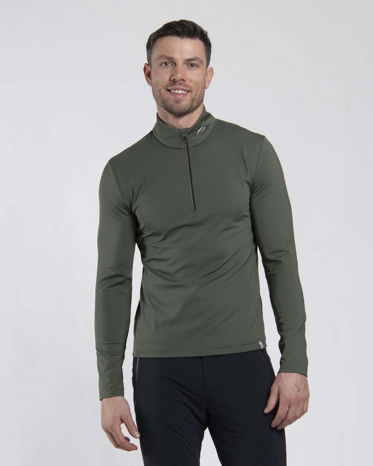 Kjus Men's Feel Midlayer Half-Zip Herre - Green Slate/Black