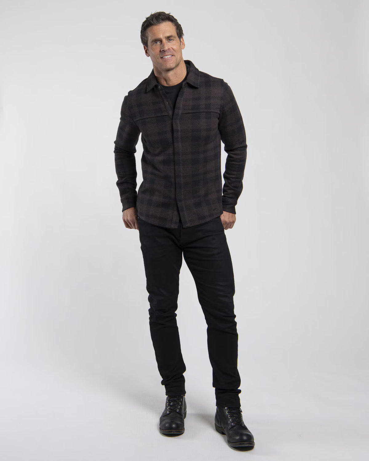 Kjus Men Yellowstone Shirt Skjorte Herre - Espresso/Black - - K01207_K0120703_MFA