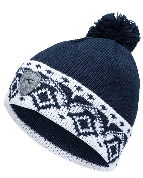 Kjus Juniors Jaquard Beanie Hue Børn - Atlanta Blue/White - Atlanta Blue White