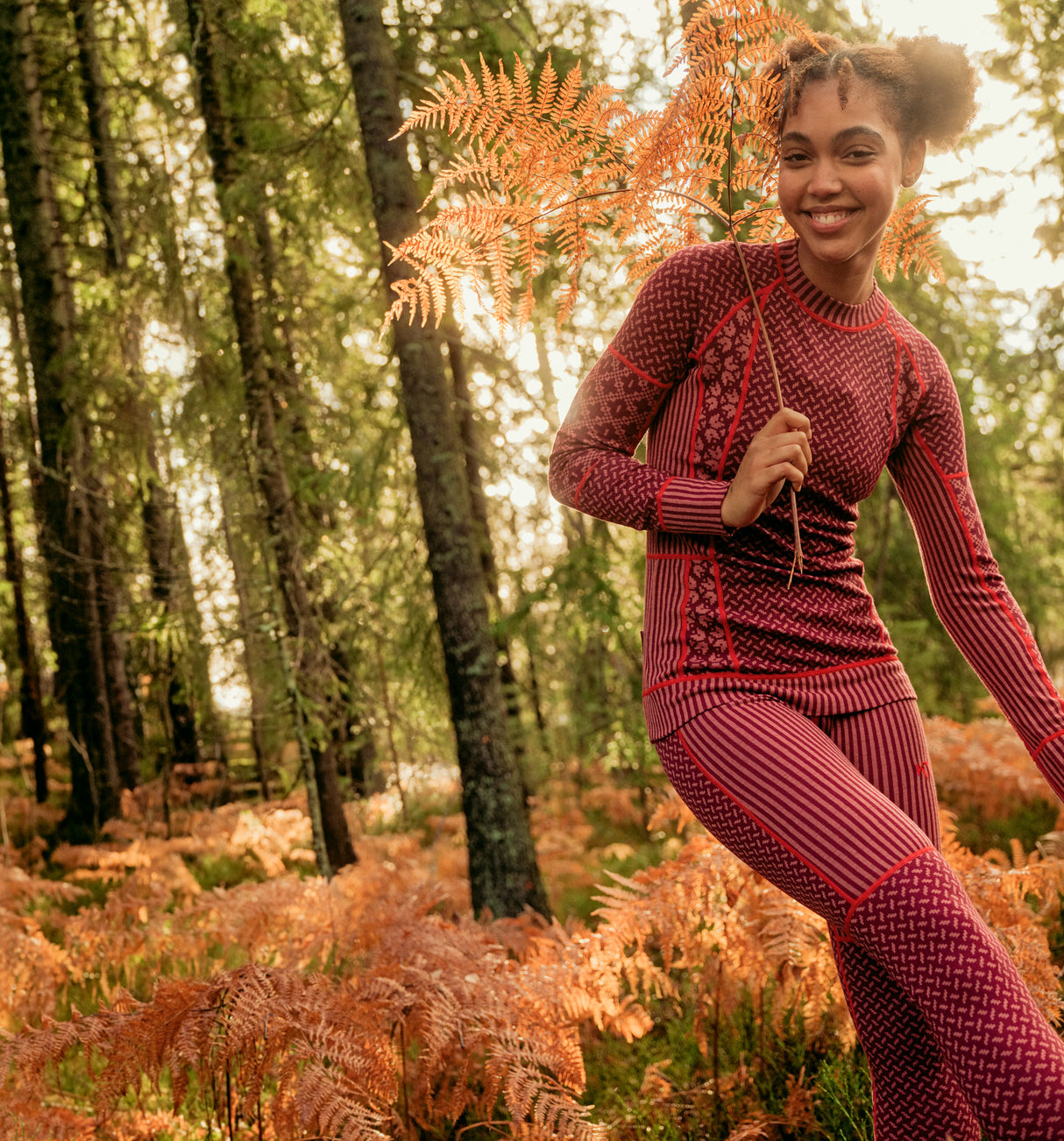 Kari Traa Smekker Long Sleeve Skiundertøj Sæt Dame - Rouge Red -