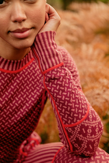 Kari Traa Smekker Long Sleeve Skiundertøj Sæt Dame - Rouge Red -