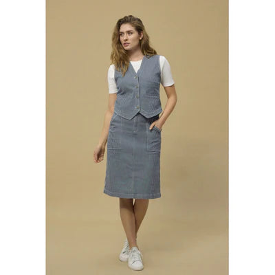 Redgreen Woman Letty Vest Dame – Denim Stripe