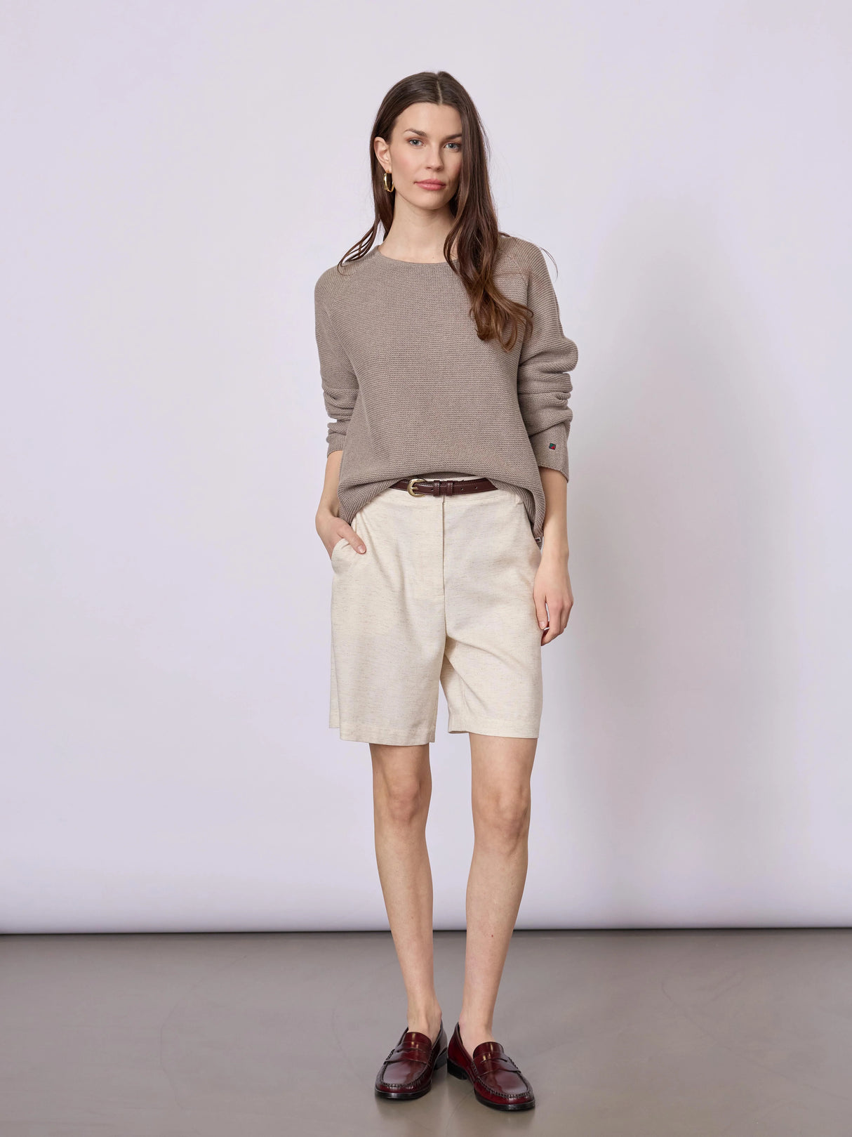 Redgreen Woman Liza Shorts Dame - Ecru Melange -