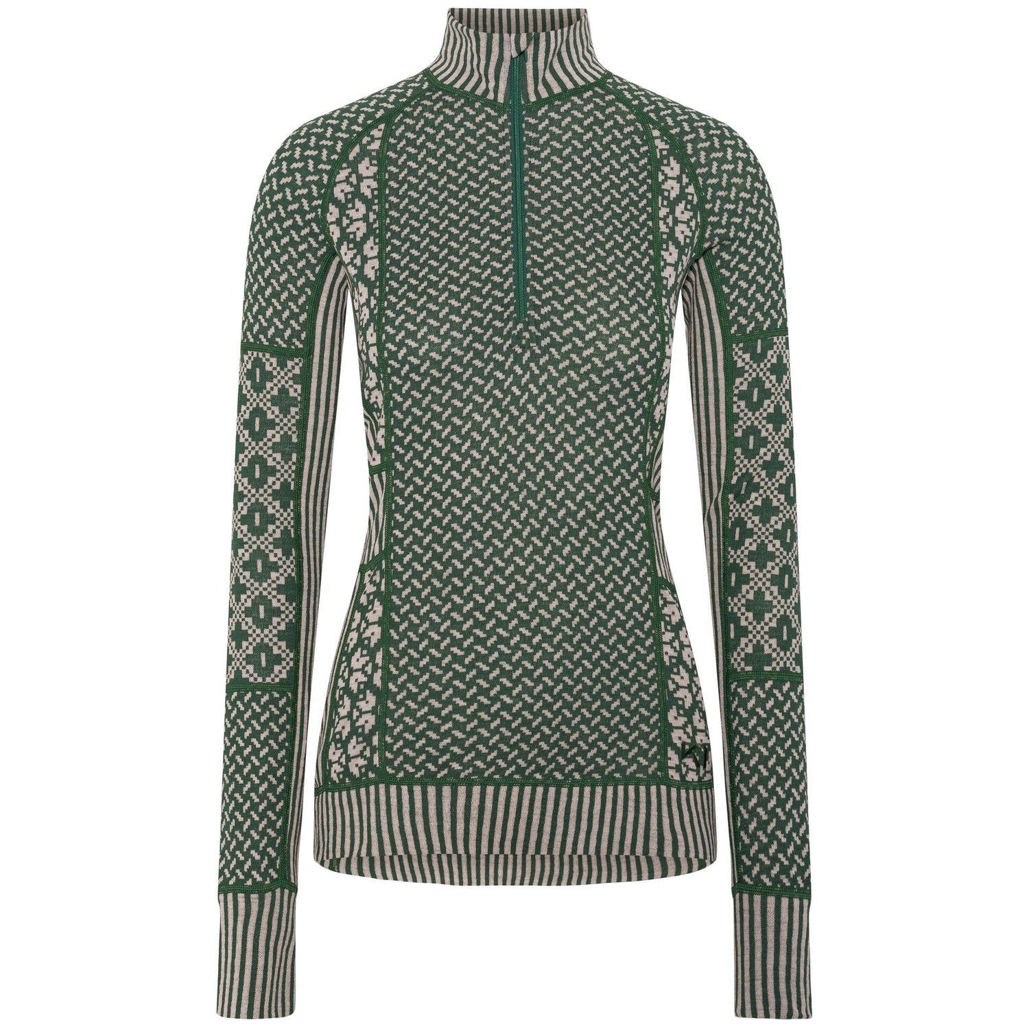 Kari Traa Smekker Half Zip Skiundertrøje Dame - Thyme Green