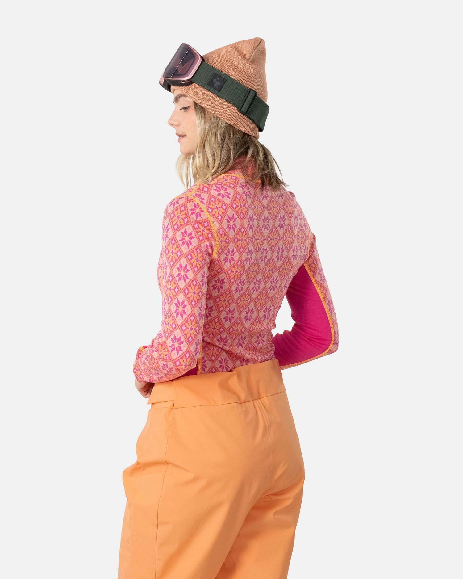Kari Traa Rose Half Zip High Waist Skiundertøj Sæt Dame - Berry Pink -