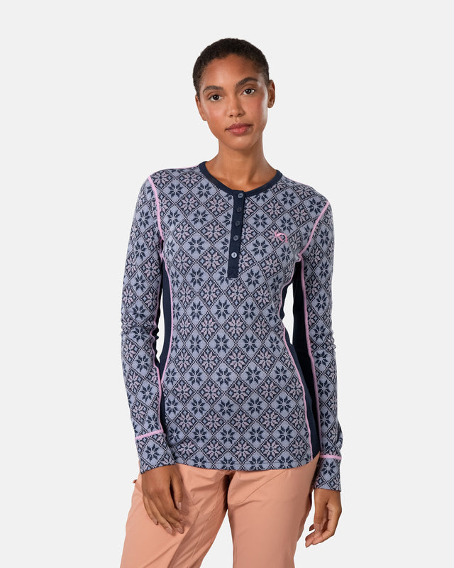Kari Traa Rose Long Sleeve High Waist Skiundertøj Sæt Dame - Roy Blue -
