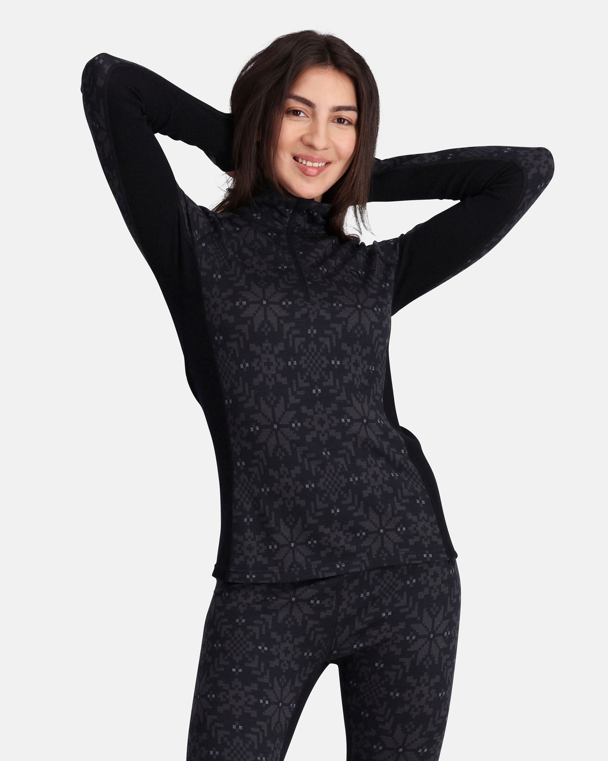 Kari Traa Edith Half Zip Skiundertøj Sæt Dame - Black -