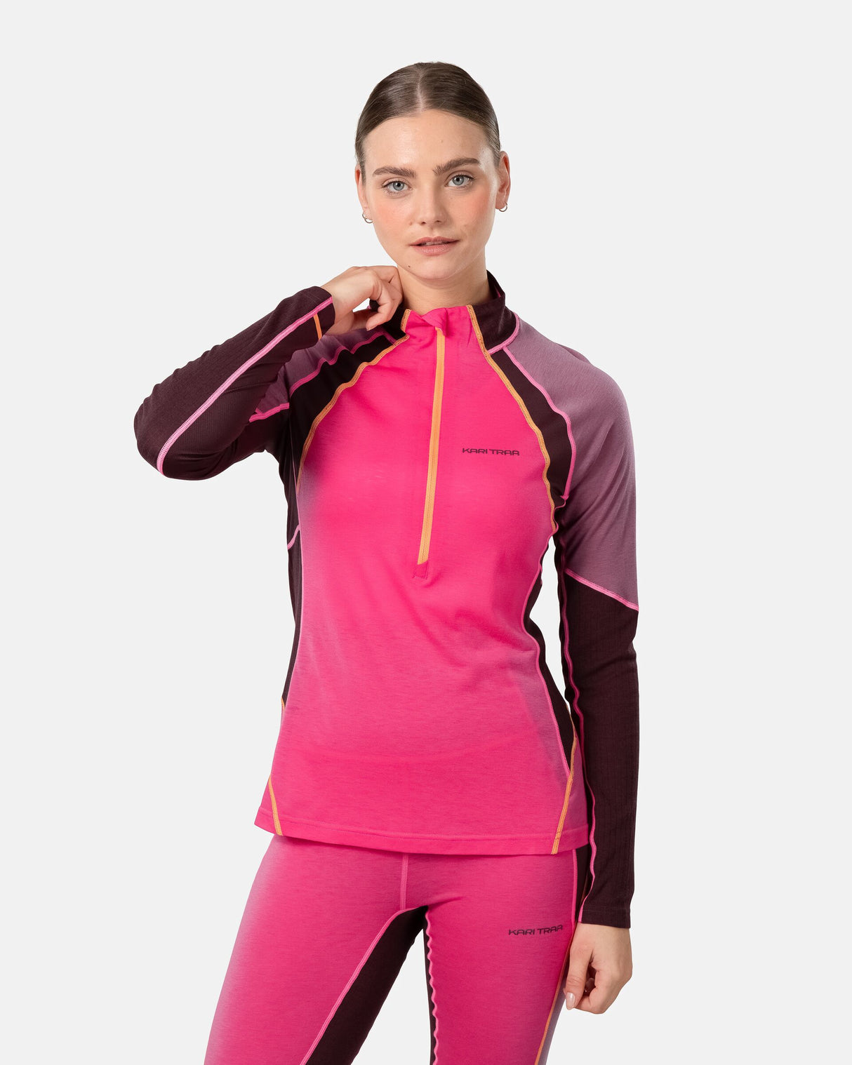 Kari Traa Alma Half-Zip Skiundertrøje Dame - Berry Pink - Berry Pink