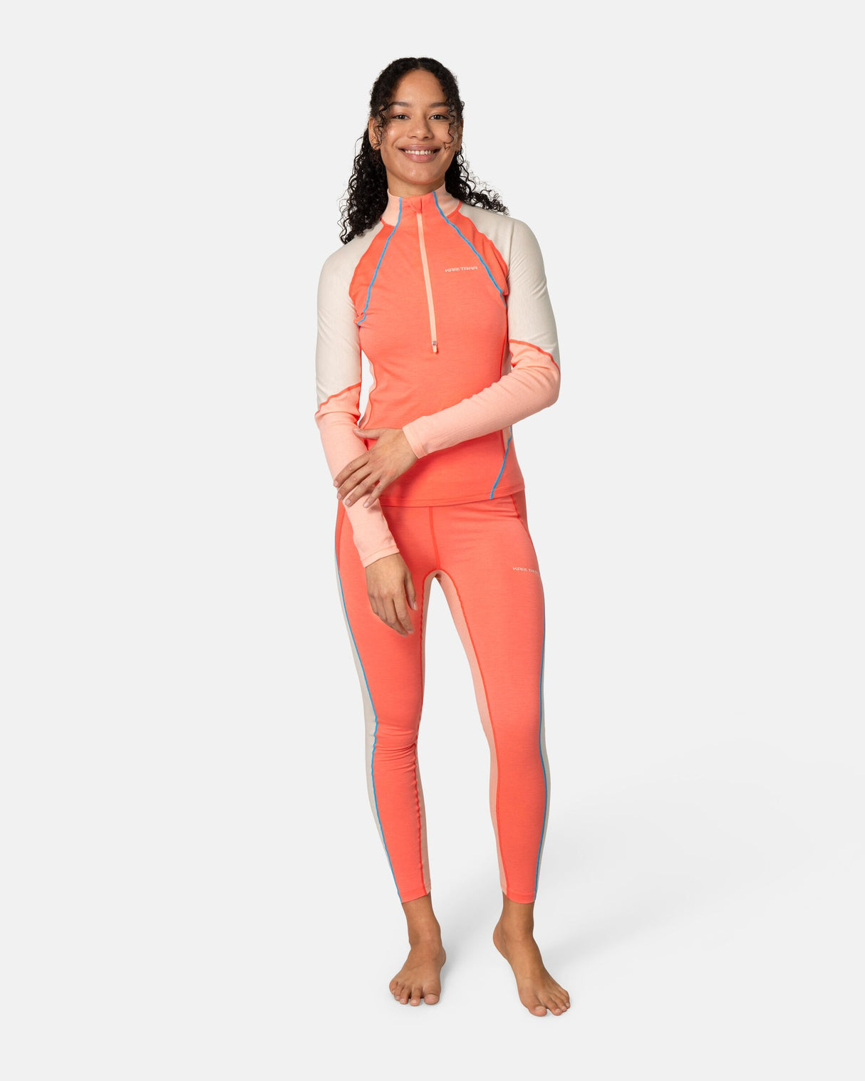 Kari Traa Alma Half-Zip Skiundertrøje Dame - Coral -