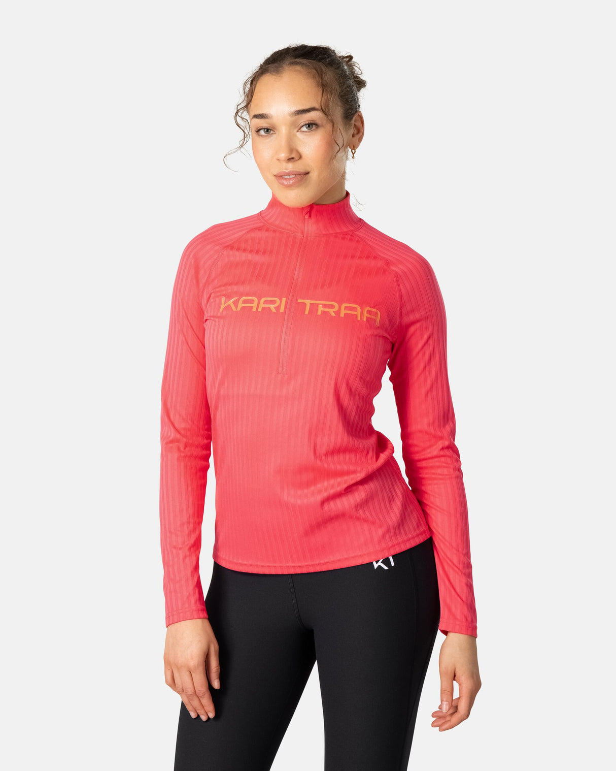 Kari Traa Ella Base Layer Half-Zip Træningstrøje Dame - Candy Coral - Candy Coral