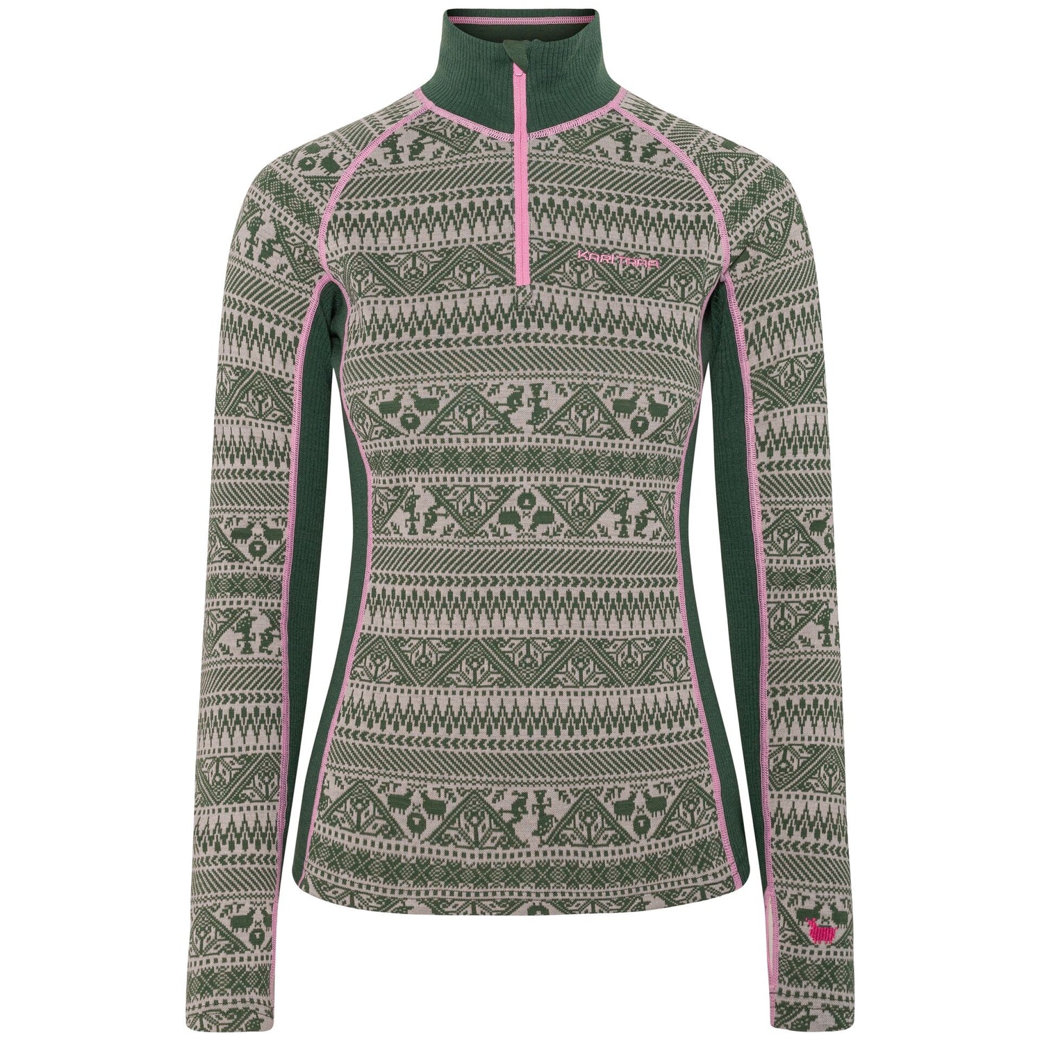 Kari Traa Tale Half Zip Skiundertøj Sæt Dame - Thyme Green -