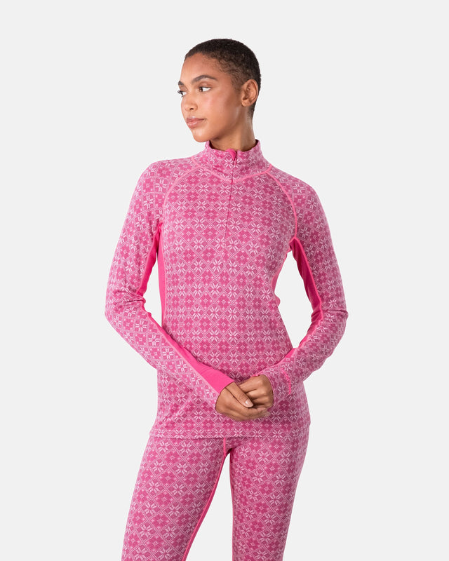 Kari Traa Rose Light Half Zip Skiundertøj Sæt Dame - Berry Pink -