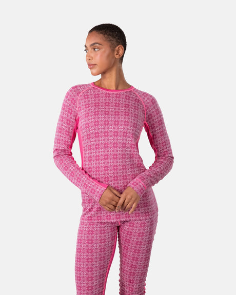 Kari Traa Rose Light Long Sleeve Skiundertøj Sæt Dame - Berry Pink -