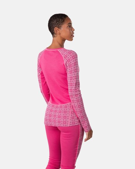 Kari Traa Rose Light Long Sleeve Skiundertøj Sæt Dame - Berry Pink -