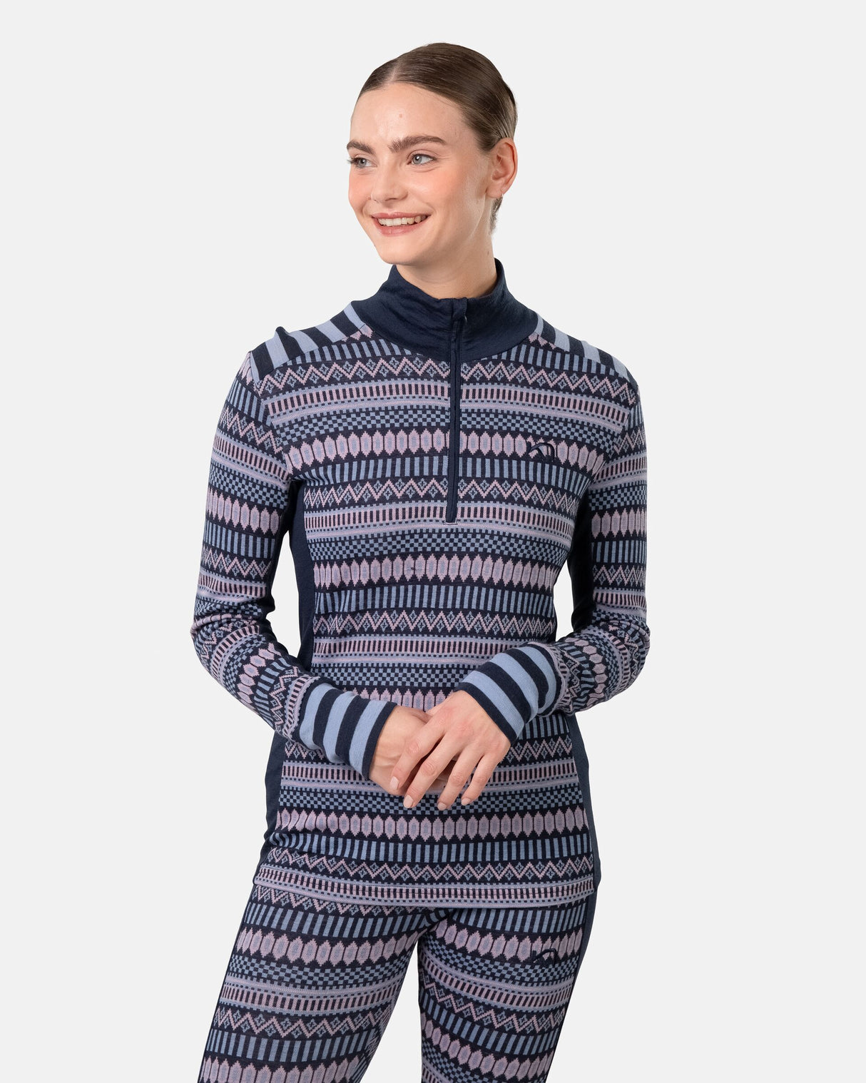 Kari Traa Åkle Half Zip High Waist Skiundertøj Sæt Dame - Royal -