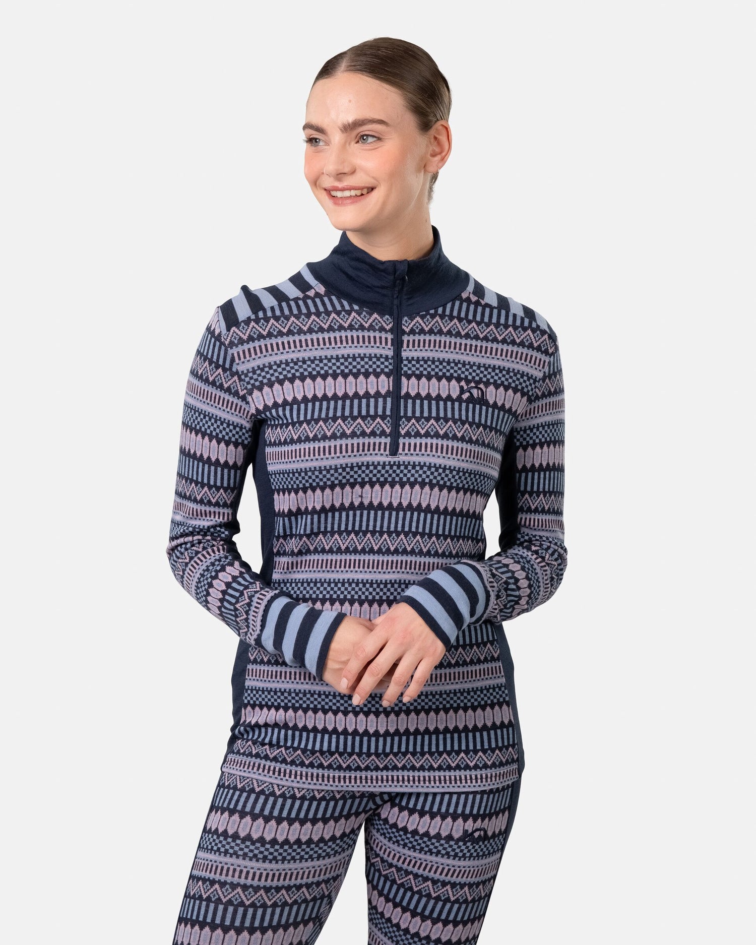 Kari Traa Åkle Half Zip High Waist Skiundertøj Sæt Dame - Royal -