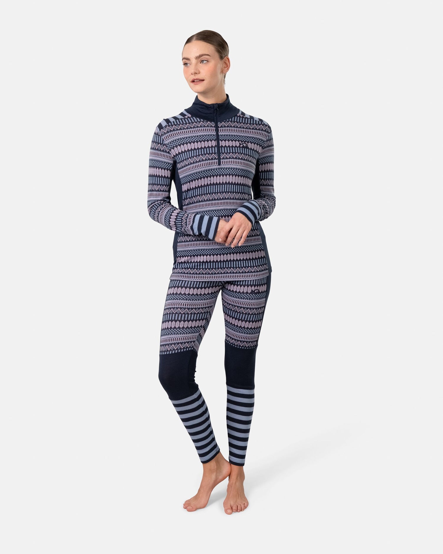 Kari Traa Åkle Half Zip High Waist Skiundertøj Sæt Dame - Royal -